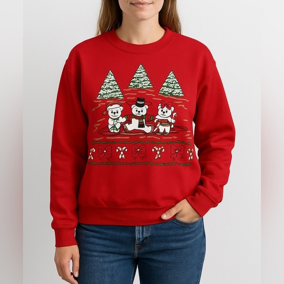 Tops - Vintage Hanes Christmas Ugly Sweatshirt Teddy Bear Holiday Crewneck (Adult L)